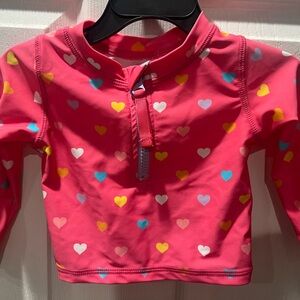 Ruffle Butts Hot Pink Heart 2 piece swimsuit